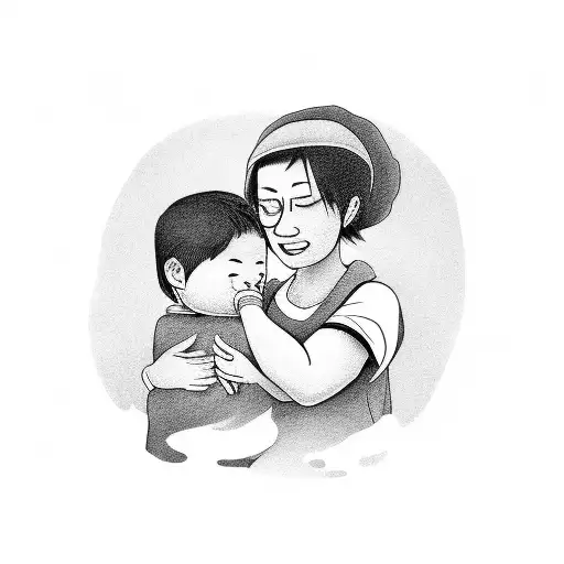 A Kid And His Mom Hugging In A Hospital