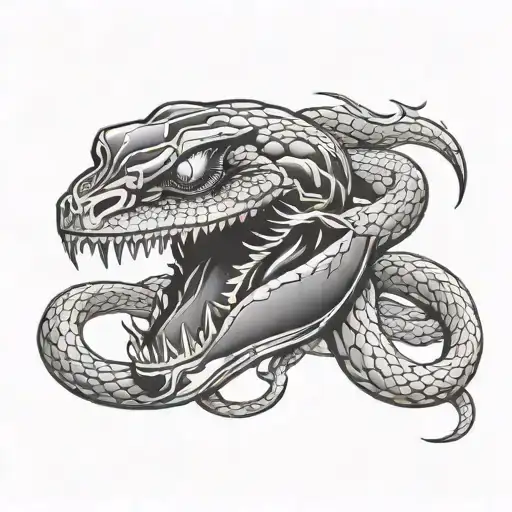 Snake Coming Out Of Halo Helmet