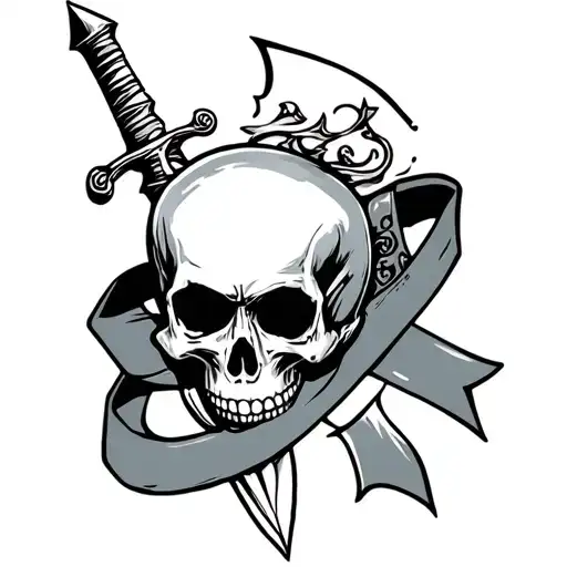 Fuck Cancer With A Skull As The U And A Ribbon With A Dagger