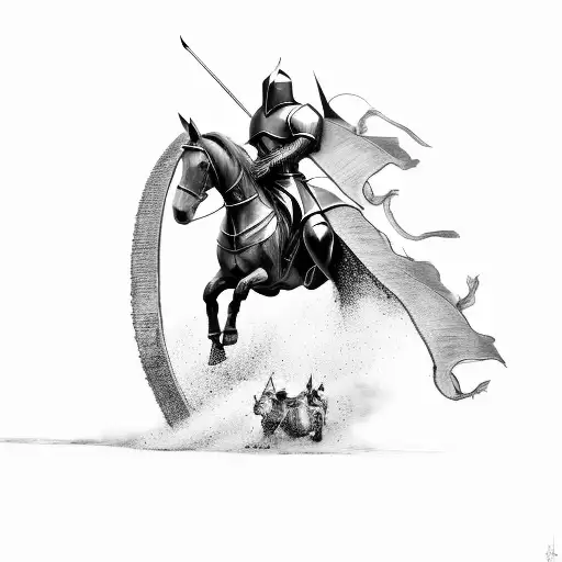 Knight On The Horse In Battle