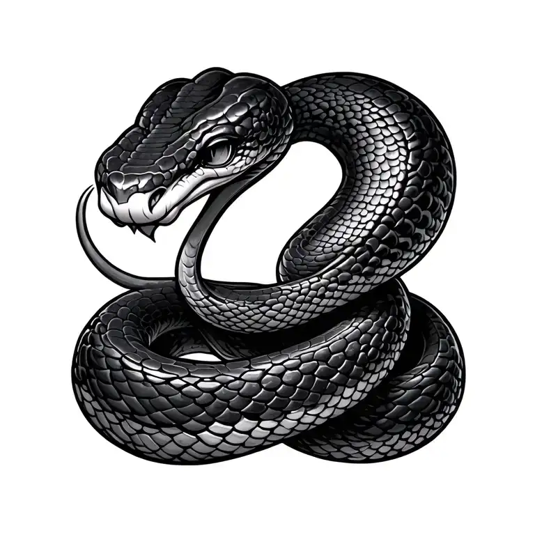 Black Garden Snake With Heart Scales