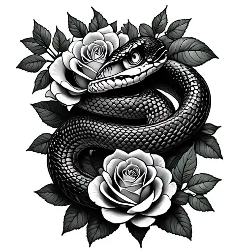 Snake And Roses