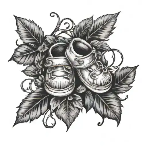 Baby Feet Surrounded By A Wreath