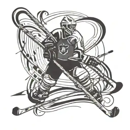 Hockey And Music Fine Line Minimalist