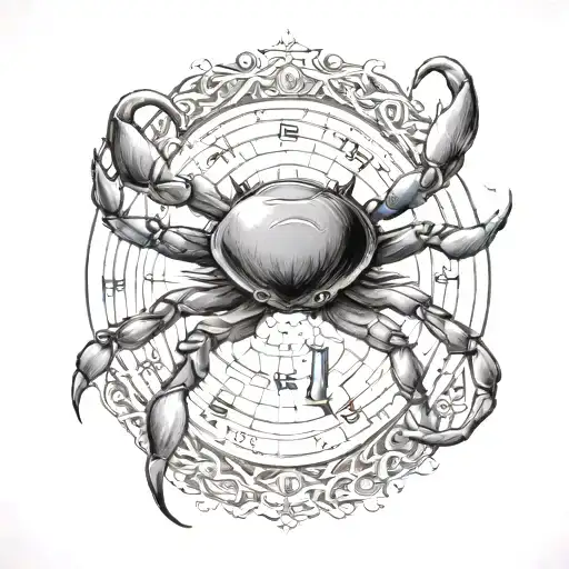 Cancer Zodiac Black And Grey Realism