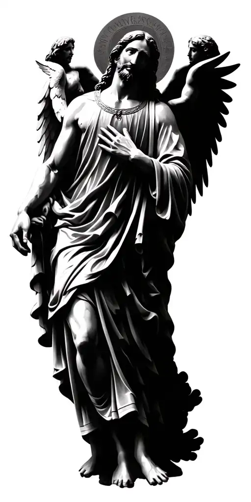 Jesus Surrounded By Angels Sculpture