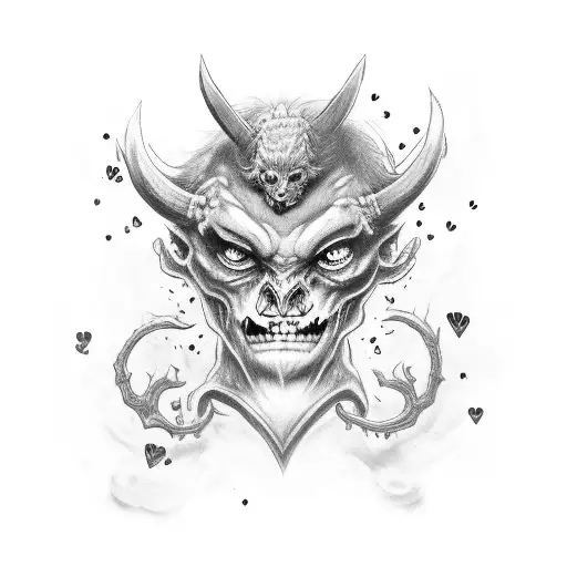 Cute Demon With Hearts