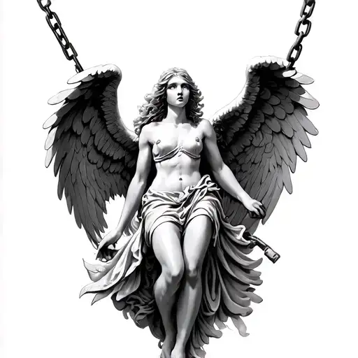 Angel Breaking Free From Chains