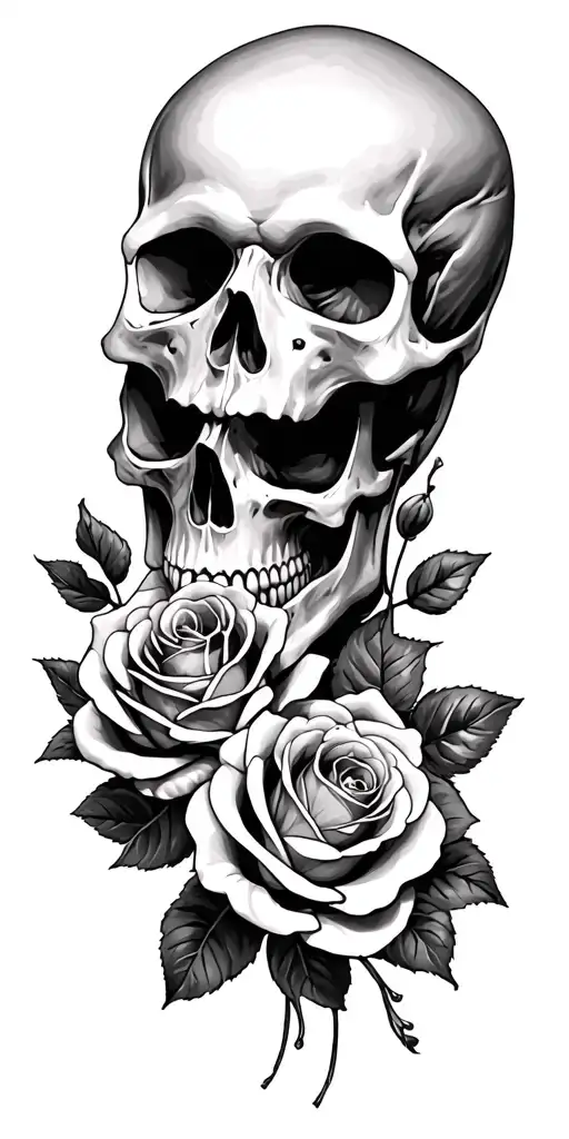 Skulls And Roses Wrapped