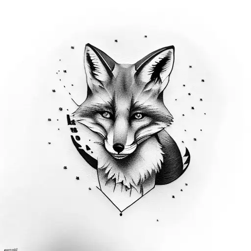 Fox Cuddled Around Skull
