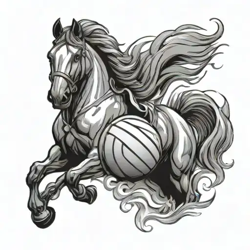 Volleyball And Horse