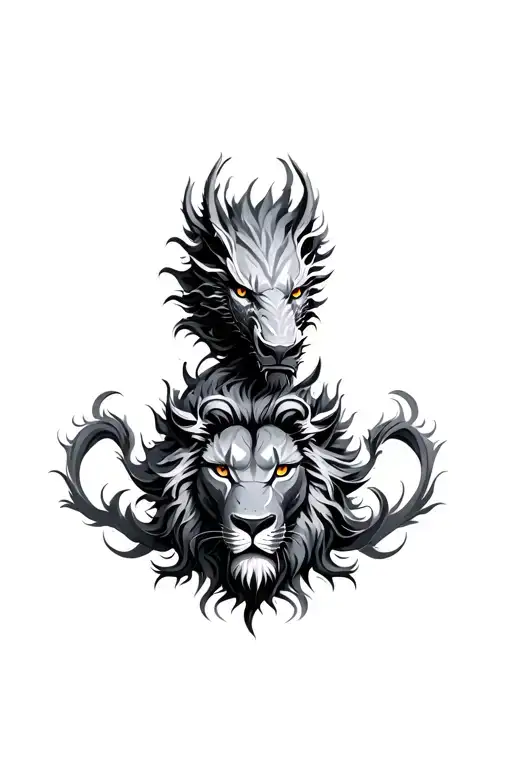 Dragon And Lion Head