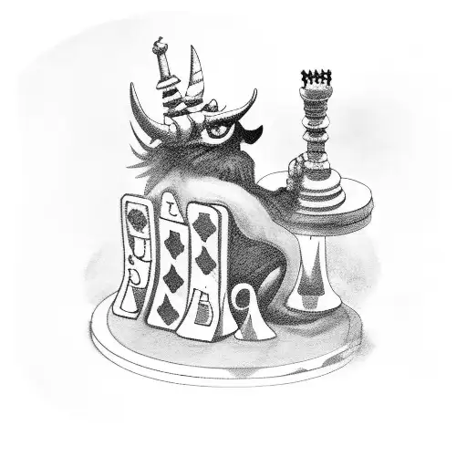 Demon Playing A Game Of Chess