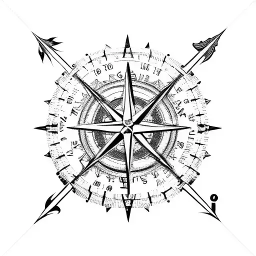Marine Compass With Baroque Ornament