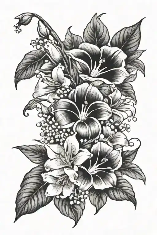 Morning Glory And Lily Of The Valley Bouquet