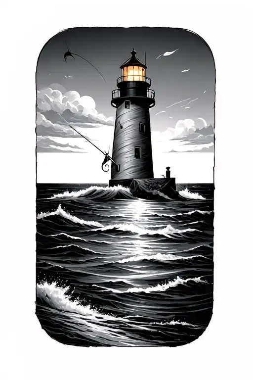 Fishing Line And Light House