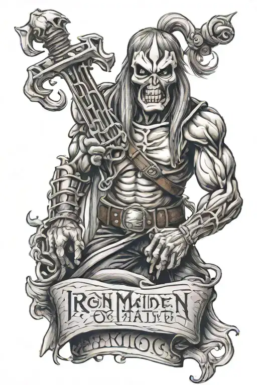 Iron Maiden Eddie Holding A Scroll