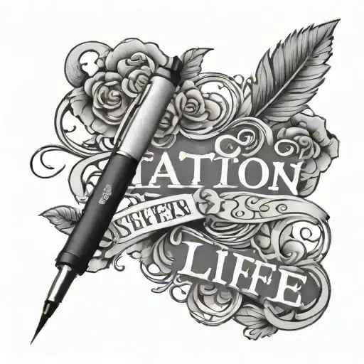 Tattoo Pen With Quote Saying Tattoo Is Life