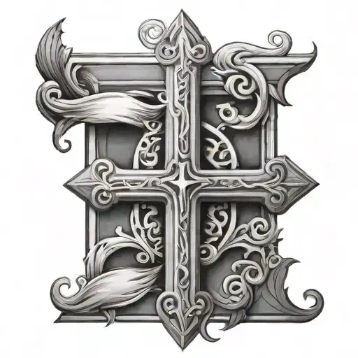 Upside Down Cross With The Word Sinner