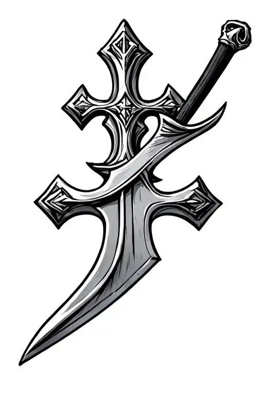 Sword With Cross Design Inspired Dainty