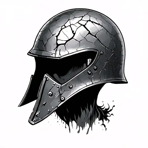 Warrior Cracked Helmet Survived Brain Injury