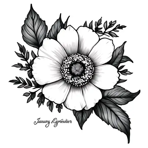 Birth Flower January With First Name Ruben And Fleur D'agrevrier With First Name Rachel