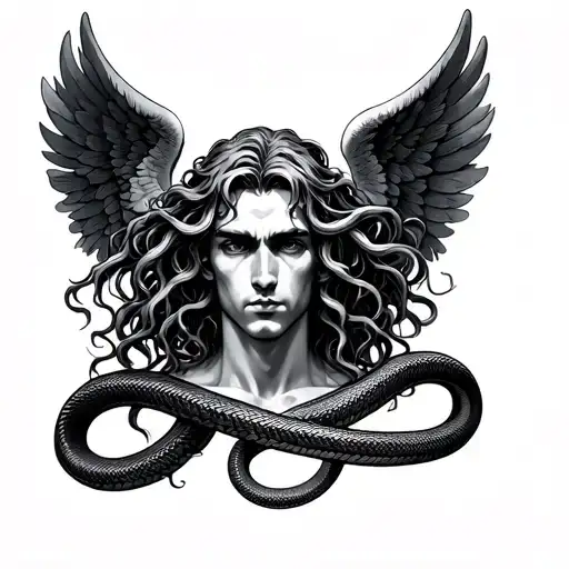 Medusa Male Angel Snakes Coming Shorter Hair
