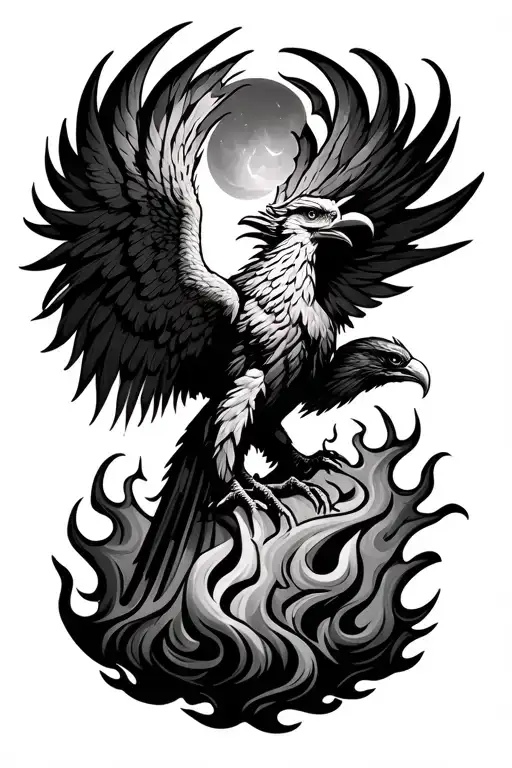 Phoenix Rising From Flames