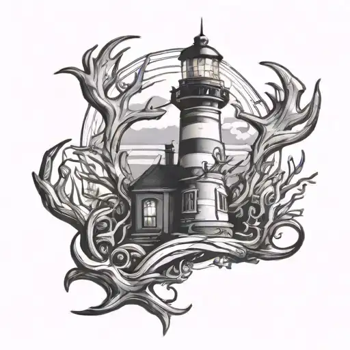 Lighthouse Antlers Intertwined