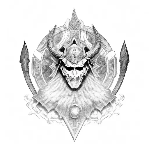 A Warrior With Intricate Armor And Weapons