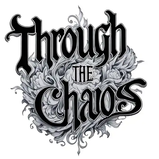 Through The Chaos As It Swirls In Irish Font