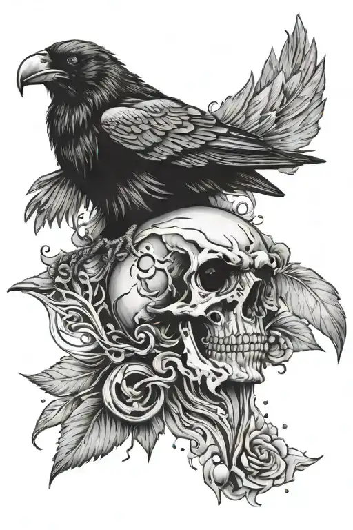 Crow Skull Eye Bullet Earth Air Water