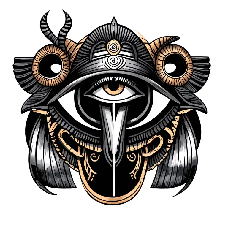 Ankh Key Horus Eye And Scarabee In Line