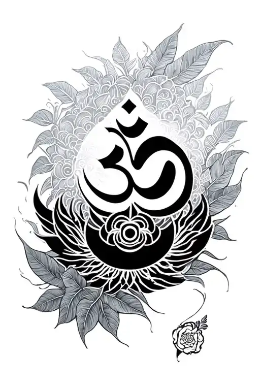 Nature And Balinese Om Symbol