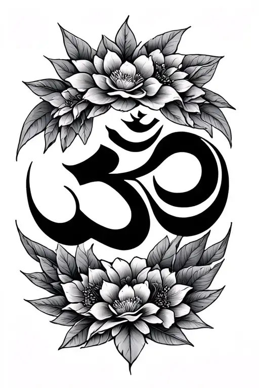 Nature And Balinese Om Symbol