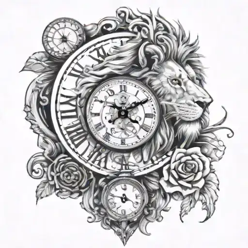 Lion And Clock