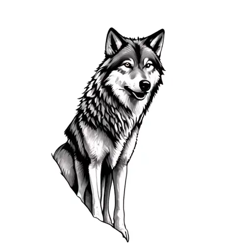 2 Wolf Brothers An Older One On Another In A Rocky Landscape Like A Mountain