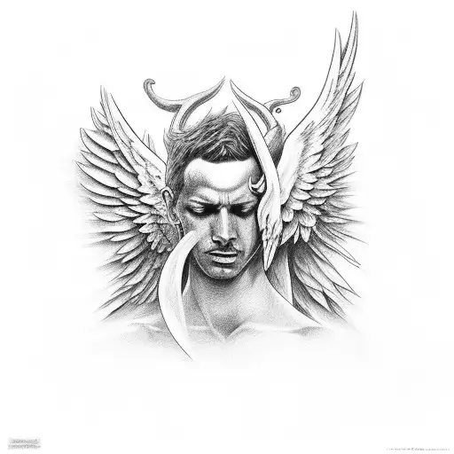 Angel Y Demonio Luchando Por Subir Al Cielo