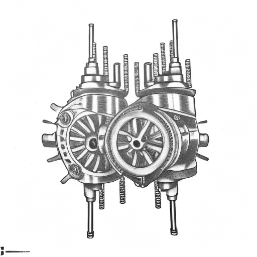 Daughter And Son With Car Gears Upper Arm Sleave