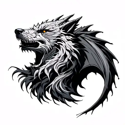 Game Of Thrones Half Dragon Half Wolf Howling