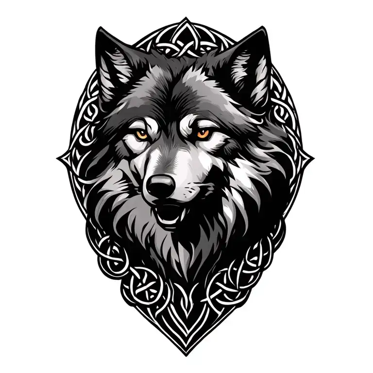 Celtic Wolf Surrounded