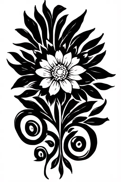 Greek Symbole And Flower