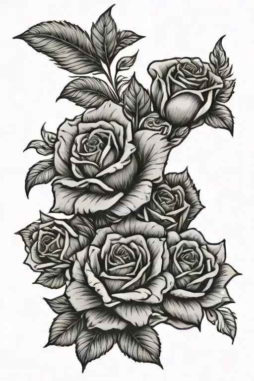 New Zealand And Rose Tattoo Design