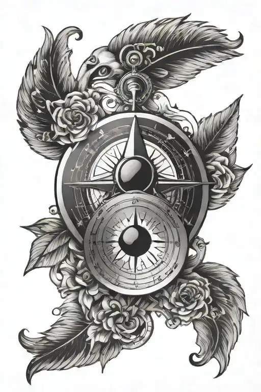 Compass And Third Eye Symbol Integrated