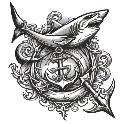 Shark And Anchor Intertwined Infinity Symbols