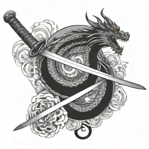 Dragon Katana Surrounded