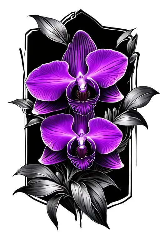 Black And Violet Orchid With Rosario And Cruz Sola