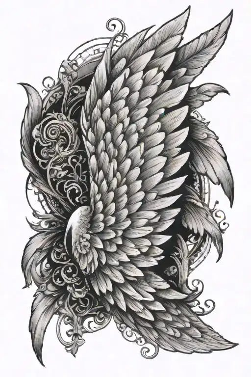 Angel Wing On Forarm Half Sleeve