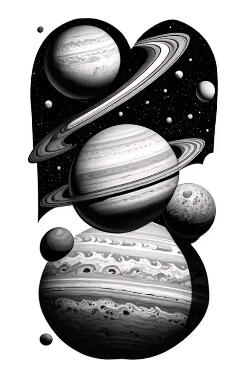 Planets Aligned Horizontally