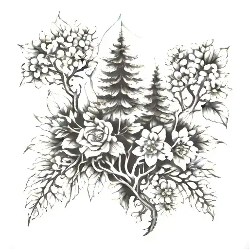 Crystal Cluster Shaped Like Trees And Flowers